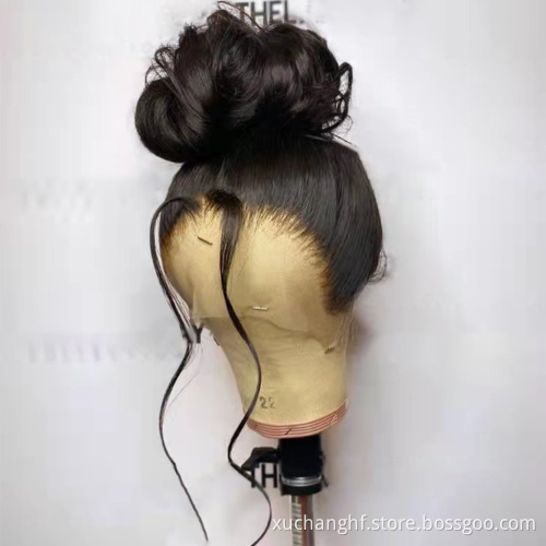 Lace front Human Hair Wigs For Women Pre Plucked Straight Brazilian Virgin Lace Front Wig With Baby Hair Bleached Knots